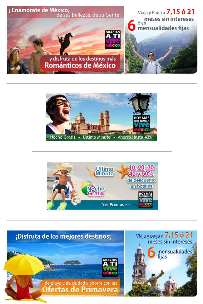 bannières pour la campaigne web de vive mexico