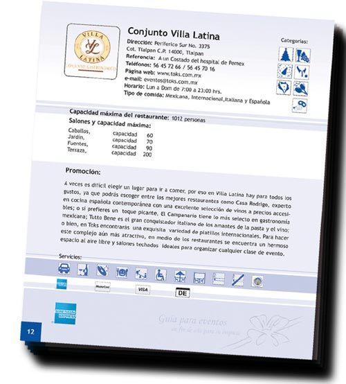 Design éditorial et graphique et coordination et impression de la guide d'évènements de la fin d’année de restaurants du Mexique.
