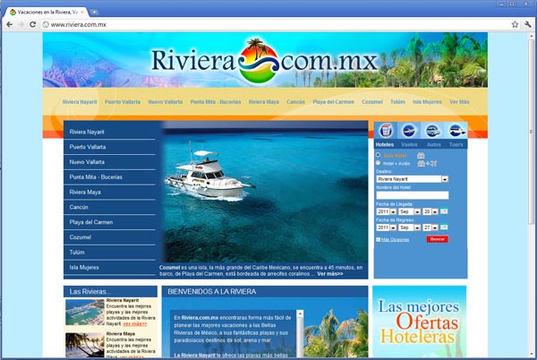 Riviera.com.mx, Les plages de la Riviera Nayarit et la Riviera Maya